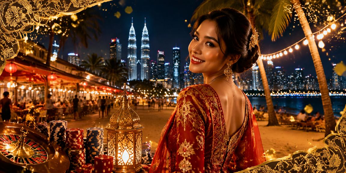 Pengguna mengurus akaun loteri dalam talian di Kuala Lumpur dengan pakaian batik